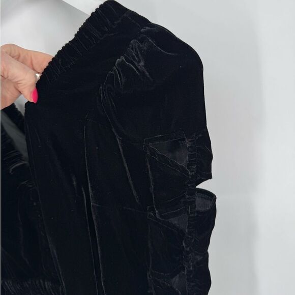 Sea New York Mayde Velvet Black Long Sleeve Cut Out Cutout Midi Size 2 - Picture 11 of 15